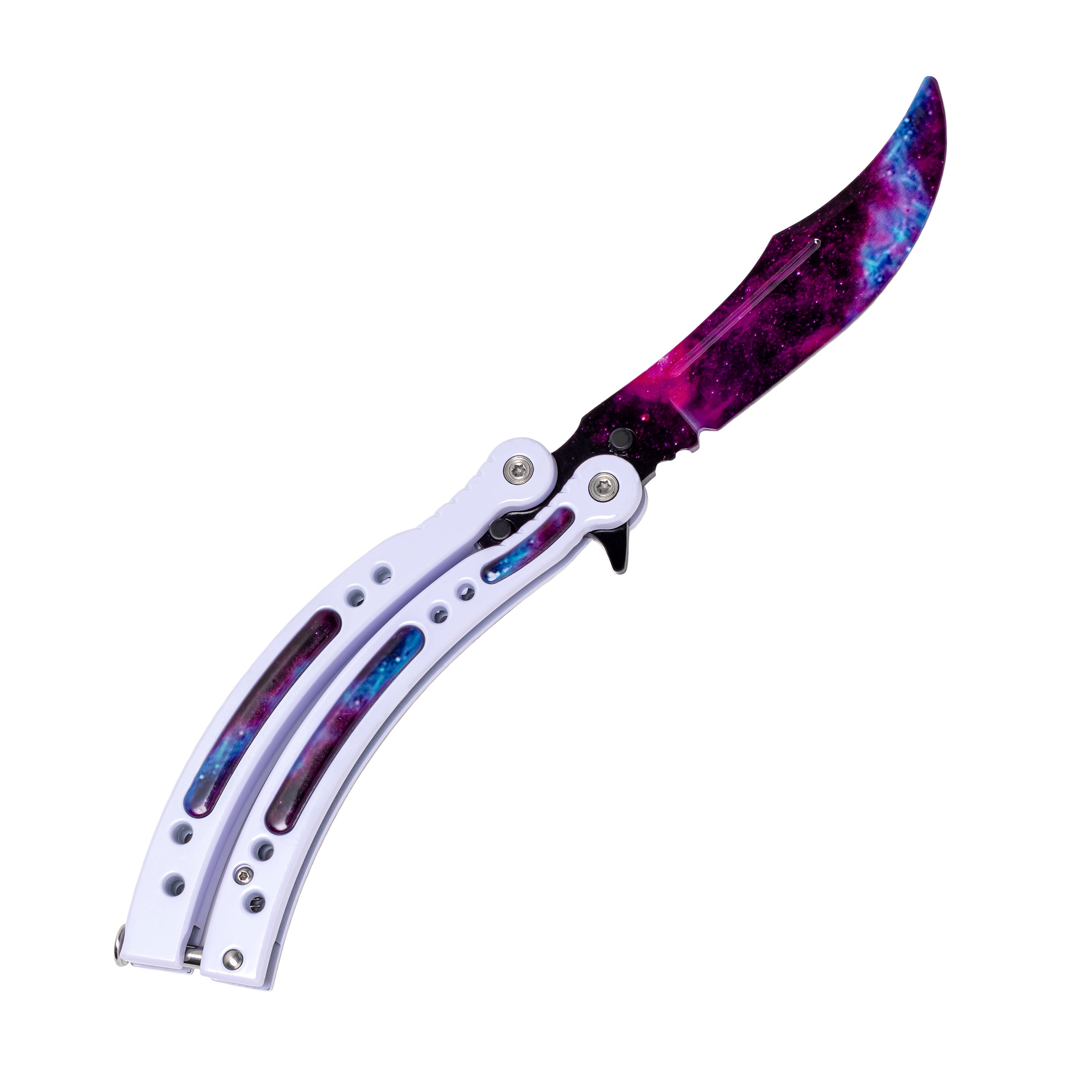 Butterfly knife White Galaxy