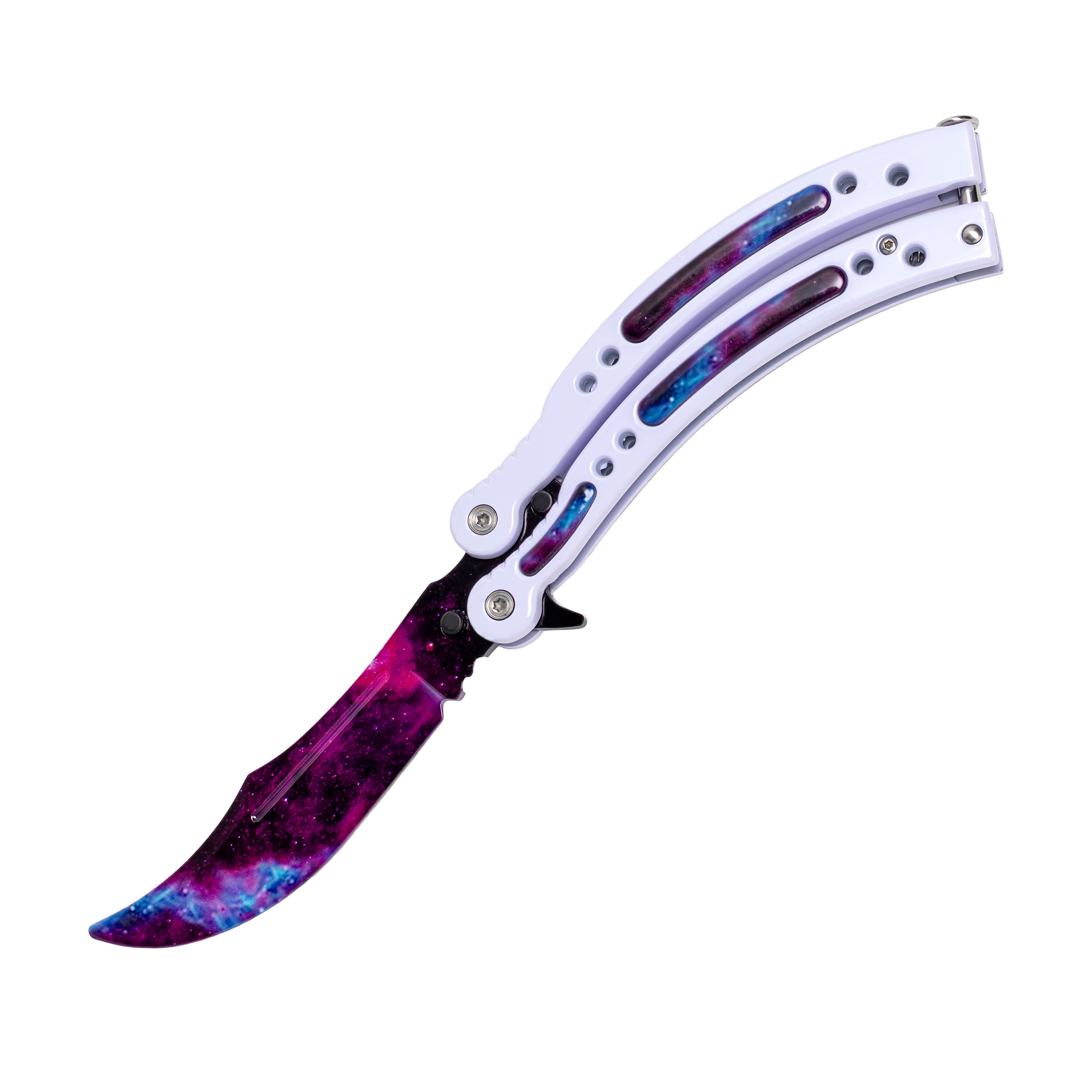 Butterfly knife White Galaxy