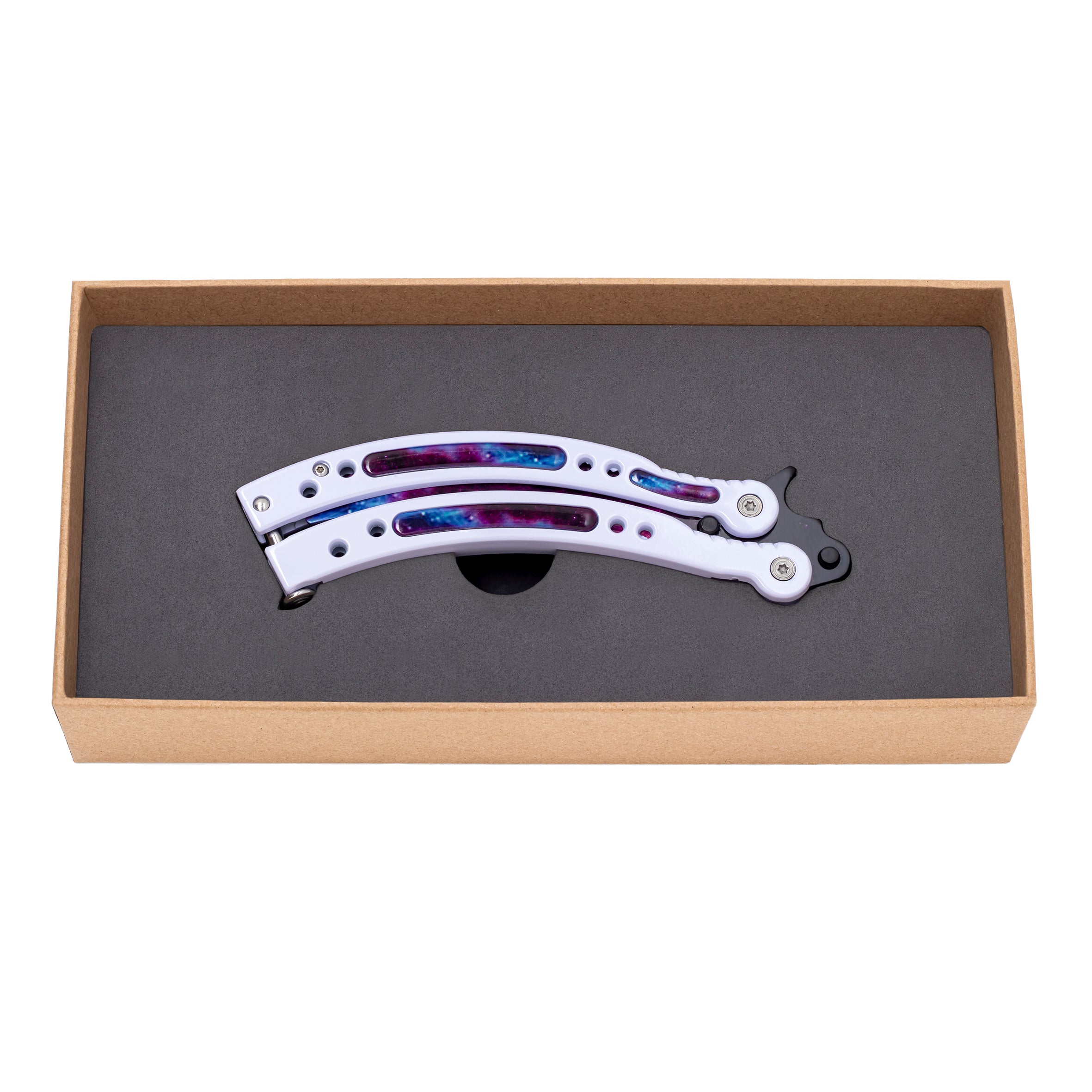 Butterfly knife White Galaxy