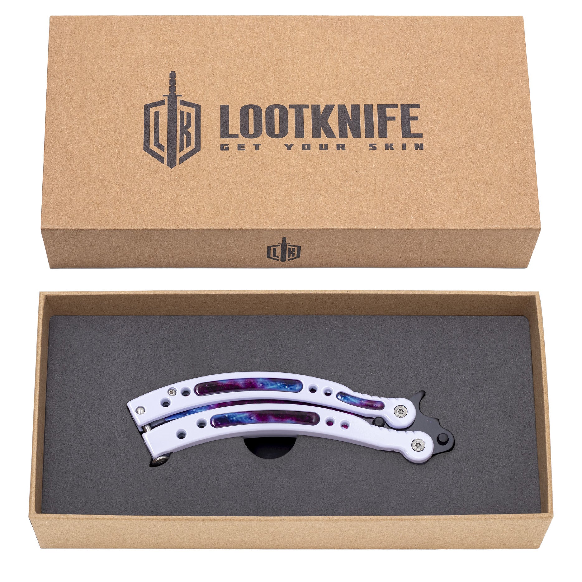 Butterfly knife White Galaxy