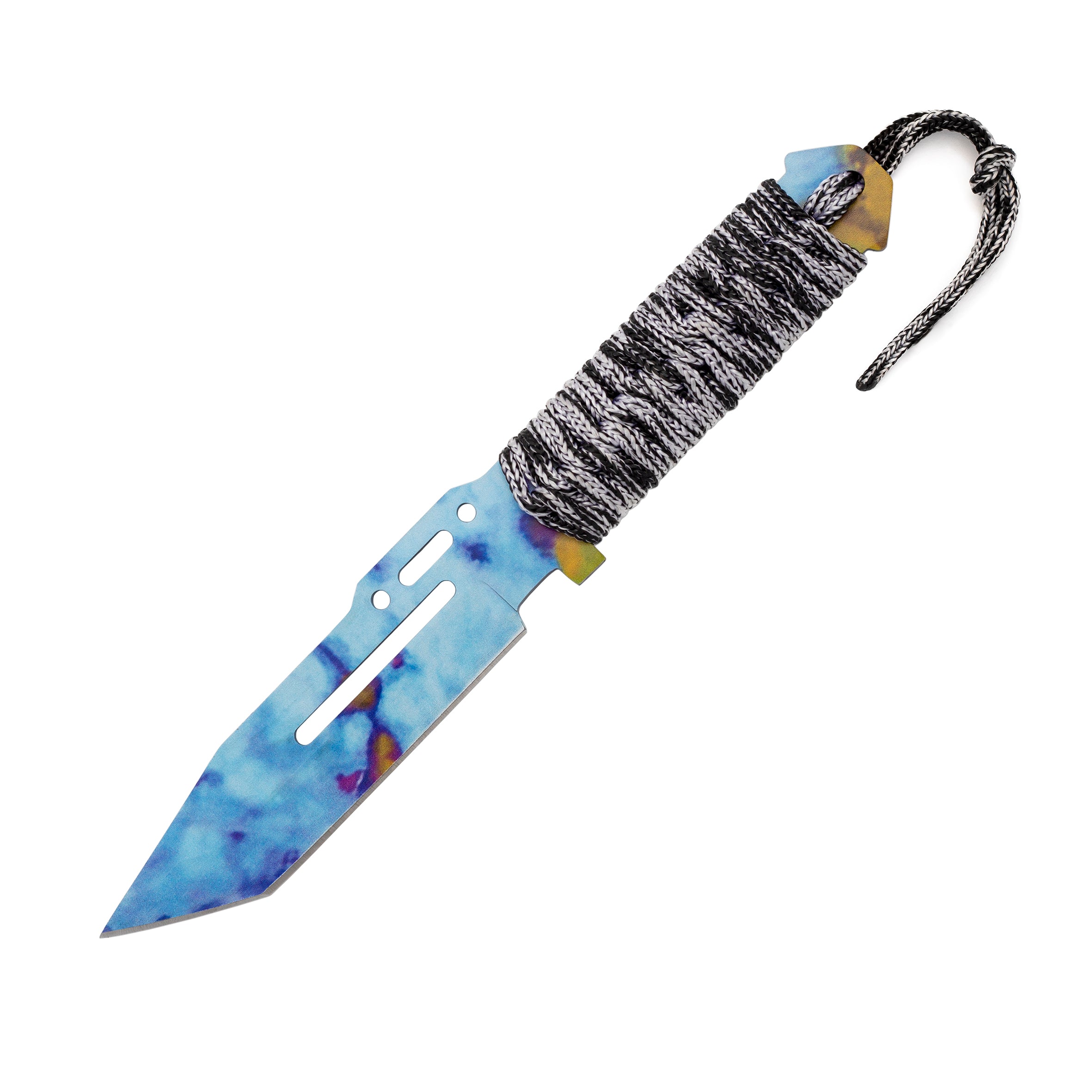 Paracord Messer Case Hardened - Blue Gem
