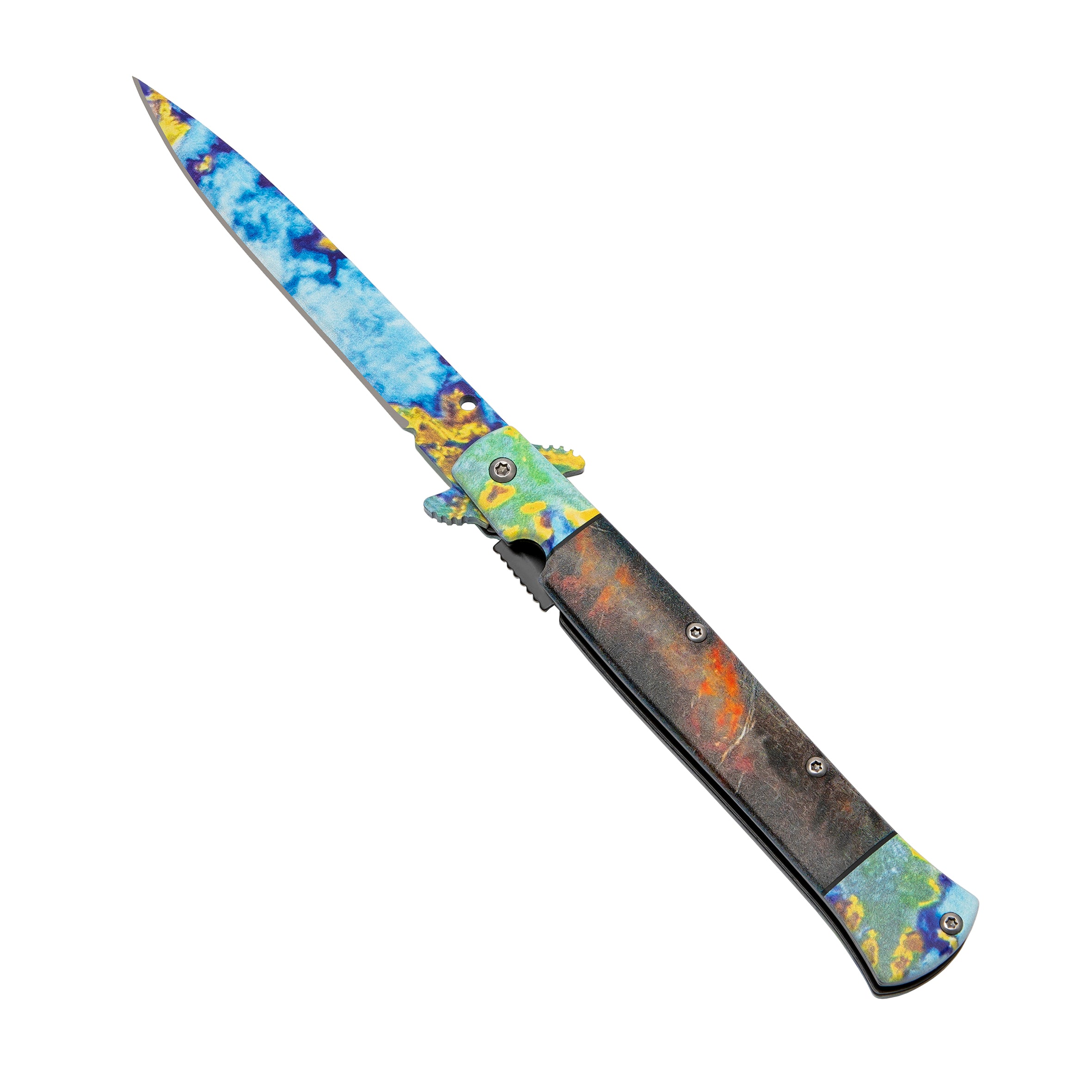 Stiletto knife Case Hardened - Blue Gem
