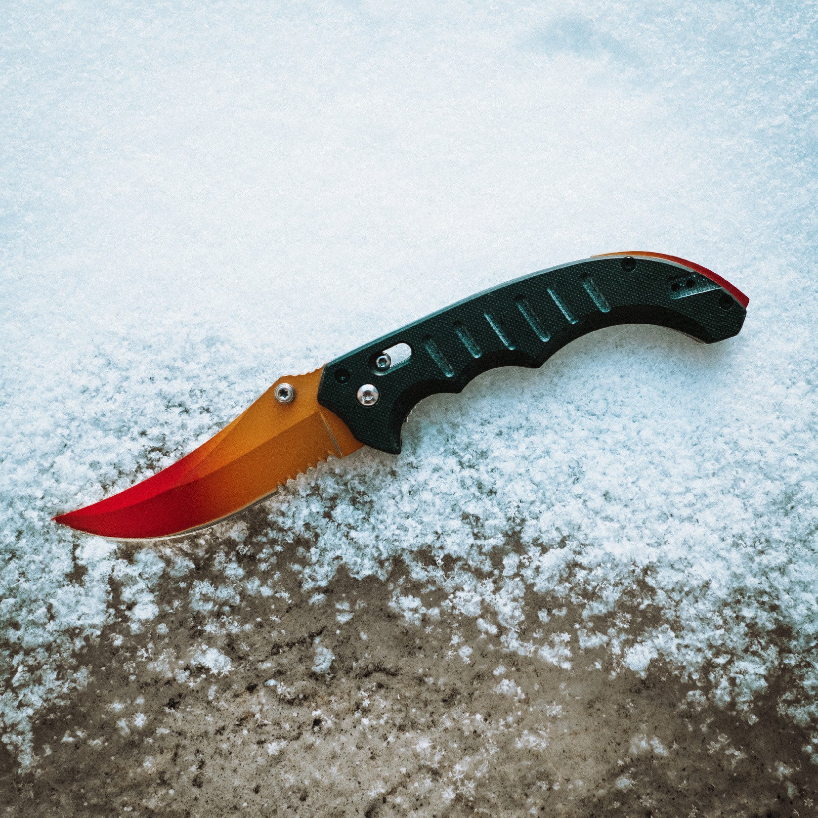 Flip knife Fade Red Tip