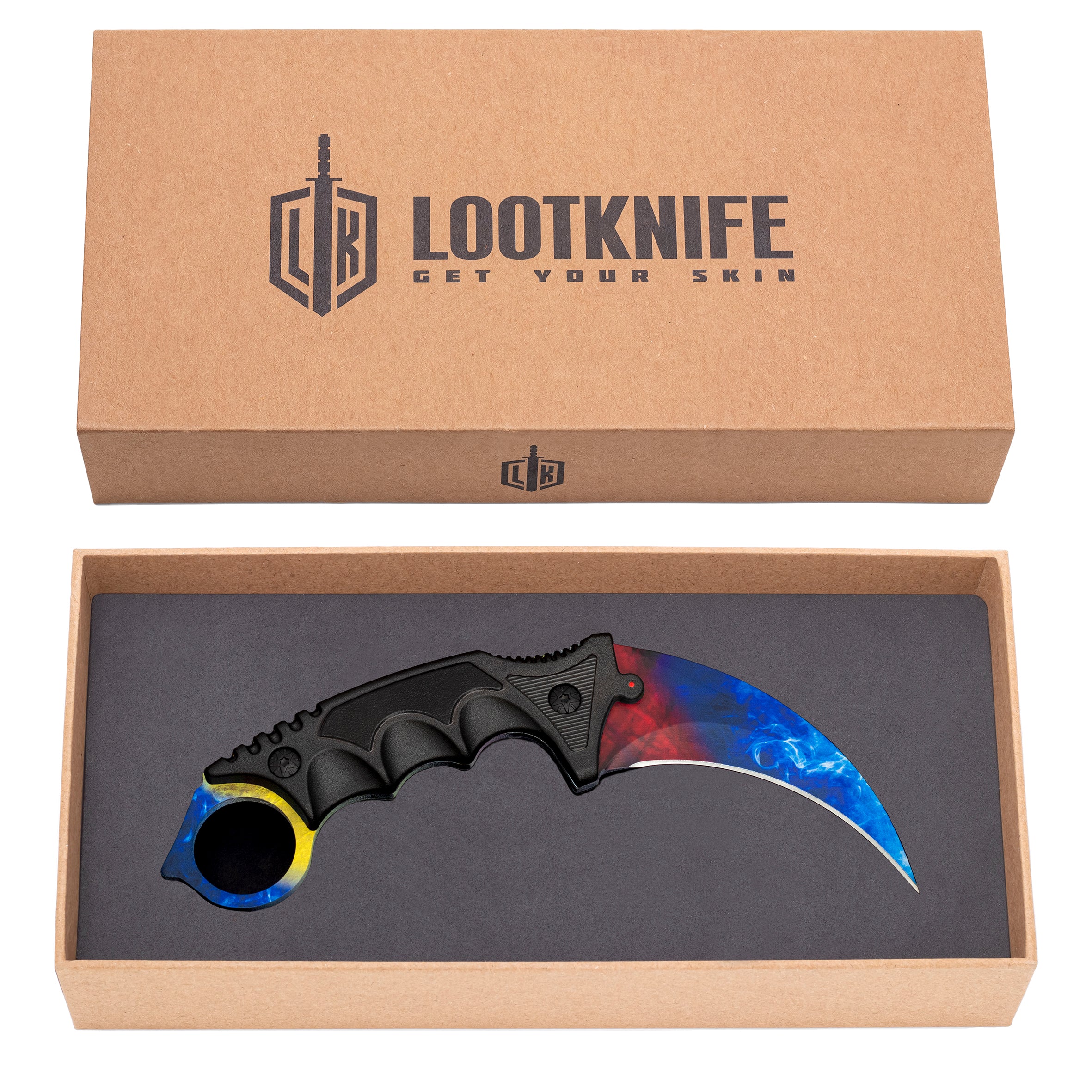 Premium Karambit knife Marble Fade: Ice & Fire